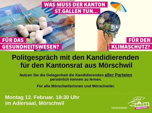 Politgespräch mit Mörschwiler Kandidierenden aller Parteien