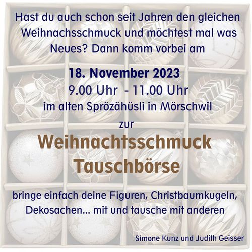 Weihnachtsschmuck - Tauschbörse