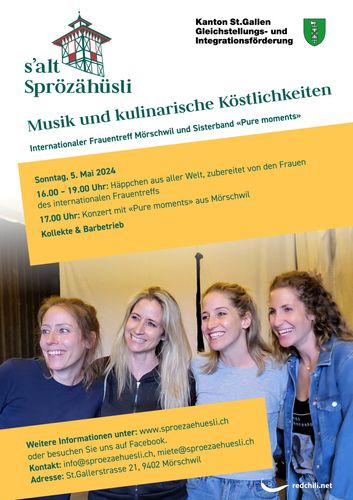 Musik und kulinarische Köstlichkeiten: Internationaler Frauentreff Mörschwil und Sisterband «Pure moments»